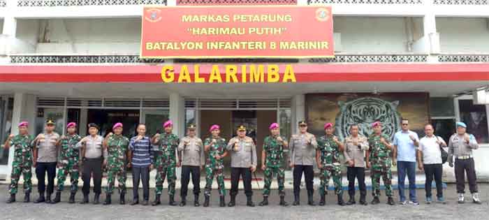 Kapolres Langkat Silaturahmi ke Batalion Marinir 8