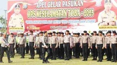 Wakapoldasu Pimpin Apel Gelar Pasukan Operasi Keselamatan Toba 2023