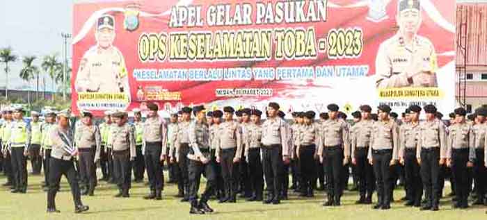 Wakapoldasu Pimpin Apel Gelar Pasukan Operasi Keselamatan Toba 2023