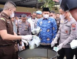 Polres Sergai Musnahkan BB 28 Kg Sabu-Sabu