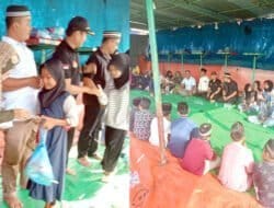 Pengurus Pasar Malam Pendawa Hamparan Perak Santuni Puluhan Anak Yatim Piatu