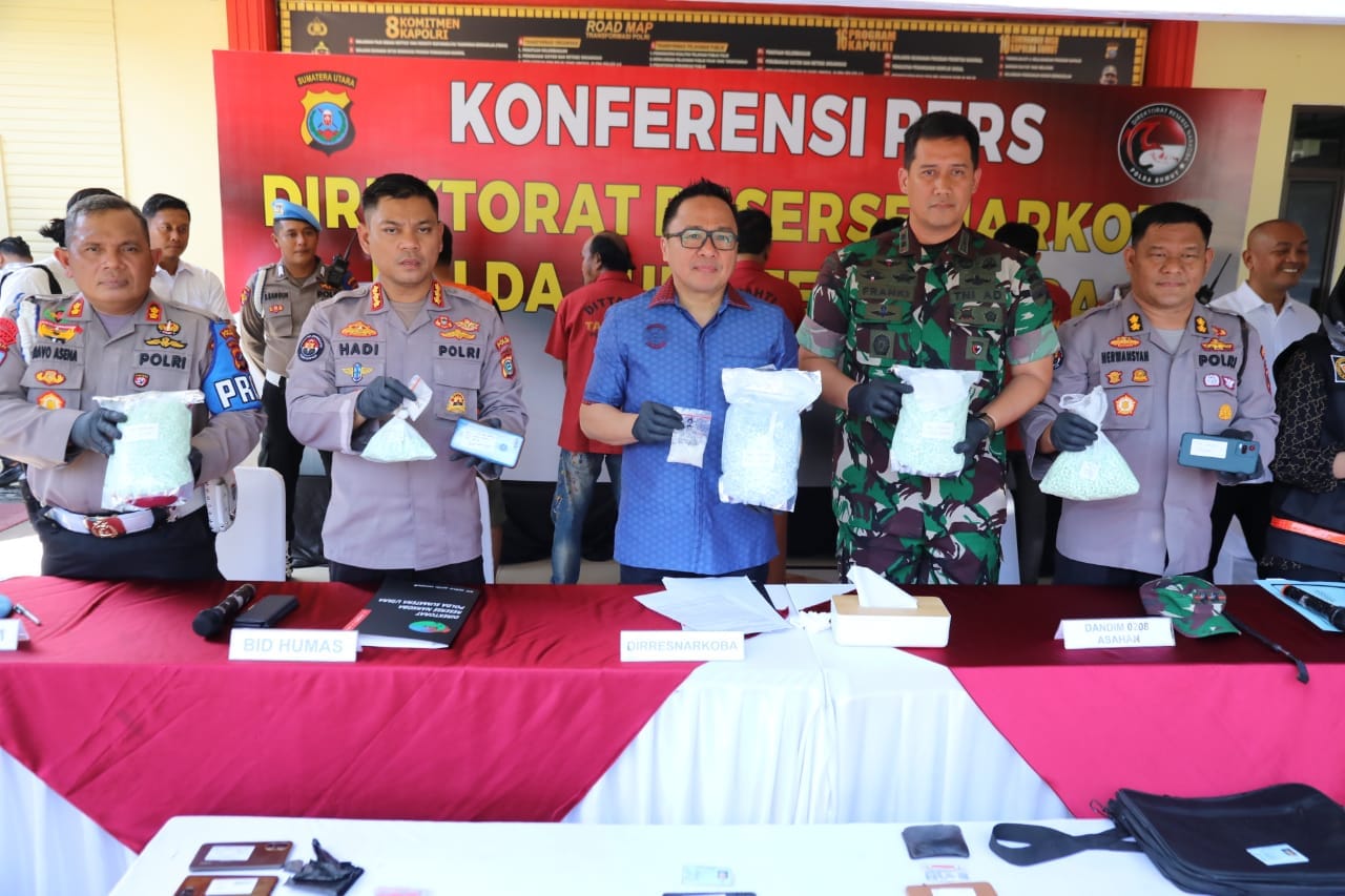Poldasu Ungkap Peredaran Belasan Ribu Pil Ekstasi