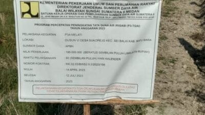 Proyek Irigasi P3A di Dusun VI, VII dan IX Desa Sukarejo Diduga Jadi Lahan Korupsi Berkedok Swakelola