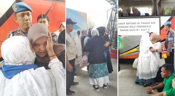 Suasana Haru Mewarnai Penyambutan Jemaah Haji Kloter 18 di Asrama Haji Medan