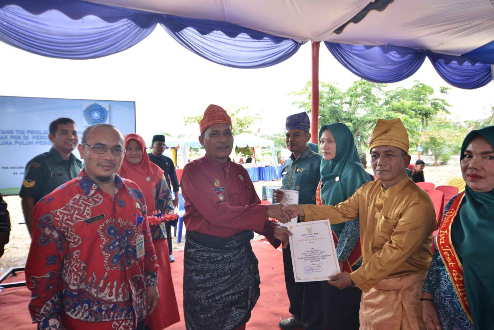 Kecamatan Lima Puluh Pesisir Sambut Tim Evaluasi Kecamatan Percontohan Iva Test
