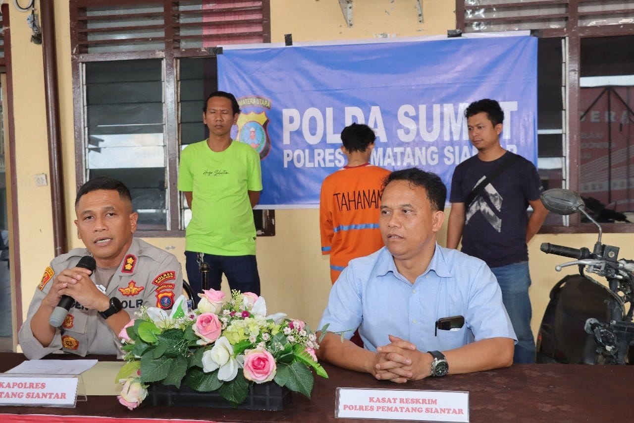 Kapolres Pematangsiantar Konferensi Pers Ungkap Kasus Curanmor