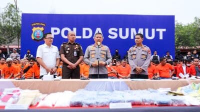 Jaringan Narkoba Sumut-Aceh Diungkap Poldasu, 45 Kg Sabu Disita