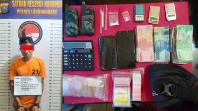 Satres Narkoba Polres Labuhanbatu Gerebek Pondok Kaca, 4 Tersangka dan BB Sabu Diamankan