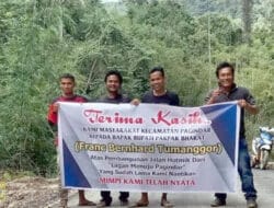 Masyarakat Kecamatan Pagindar Ucapkan Terimakasih atas Pembangunan Jalan