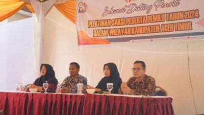 Panwaslih Aceh Timur Gelar Pelatihan Bagi Saksi Peserta Pemilu