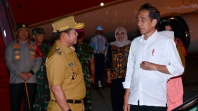 Pj Gubsu Sambut Kedatangan Presiden di Kualanamu