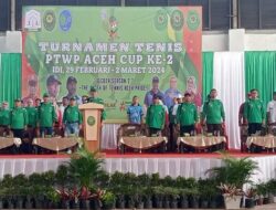 Pj Bupati Aceh Timur Buka Turnamen Tenis PTWP Aceh Cup Ke-2