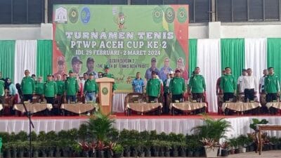 Pj Bupati Aceh Timur Buka Turnamen Tenis PTWP Aceh Cup Ke-2
