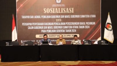 Bawaslu Sumut Hadiri Sosialisasi Tahapan dan Jadwal Pemilihan Gubsu dan Wagubsu Tahun 2024