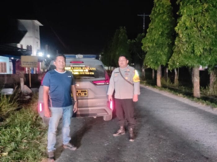Giat Personel Polsek Lima Puluh Patroli Mobile Malam Hari Cegah Tindak Kejahatan