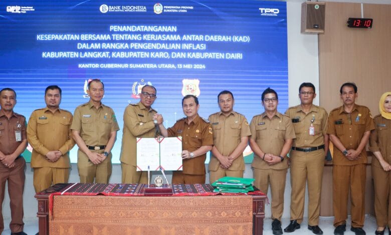 Pemkab Dairi Tandatangani Kerjasama dengan Pemkab Karo dan Langkat