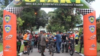Polresta Deliserdang Ikuti Kegiatan Sepeda Santai dan Bakti Sosial HUT Ke-62 Korem 022/Pantai Timur