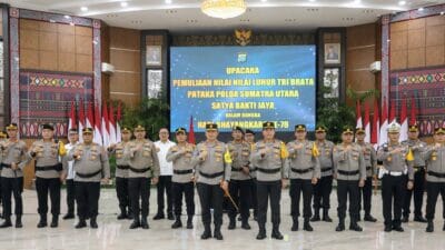 Kapolda Sumut Pimpin Upacara Pemuliaan Nilai-Nilai Tribrata Dalam Perayaan Hari Bhayangkara ke-78