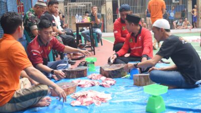 Rutan Labuhan Deli Tunaikan Salat Iduladha dan Sembelih Hewan Kurban