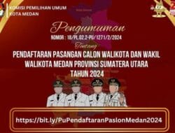 KPU Kota Medan Umumkan Pendaftaran Pasangan Calon Wali Kota dan Wakil Wali Kota Medan Tahun 2024