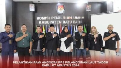 KPU Batu Bara Lantik PAW PPS di Desa Pelanggiran Laut Tador
