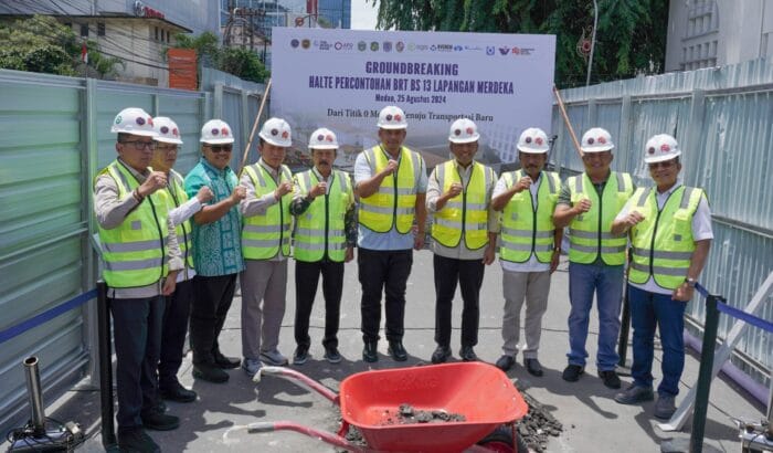 Pembangunan Halte Percontohan BRT BS 13 Lapangan Merdeka Dimulai