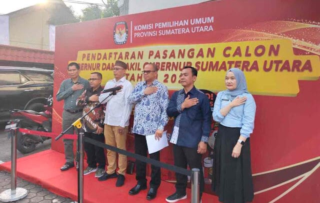 KPU Sumut Gelar Konferensi Pers Buka Penerimaan Paslon Gubsu dan Wagubsu 27-29 Agustus 2024