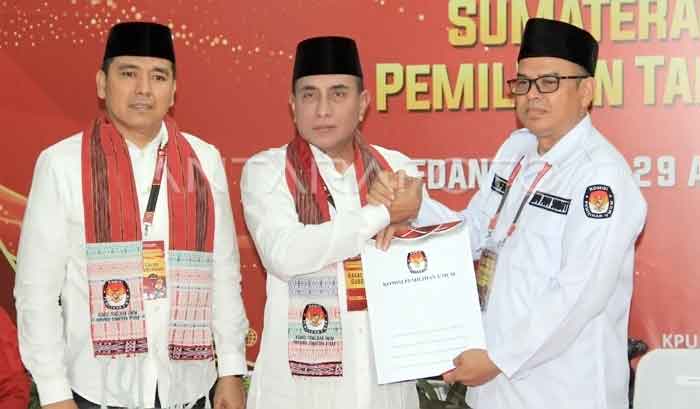 KPU Sumut Terima Berkas Pendaftaran Edy Rahmayadi dan Hasan Basri