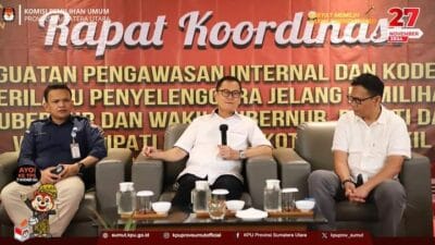 KPU Sumut Gelar Rakor Penguatan Pengawasan Internal dan Kode Etik Perilaku Penyelenggara