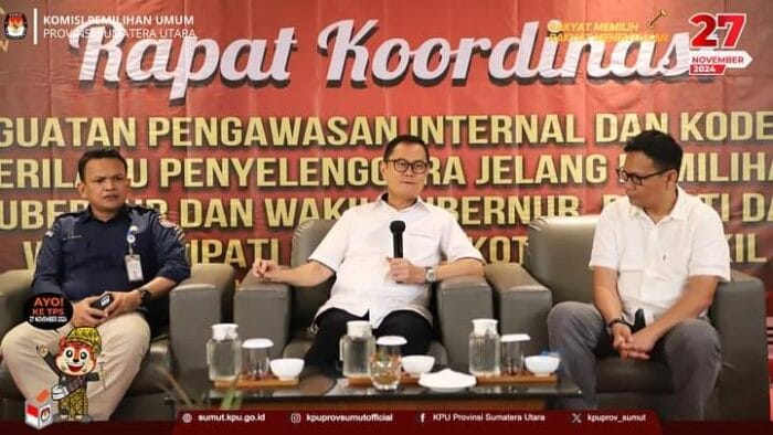 KPU Sumut Gelar Rakor Penguatan Pengawasan Internal dan Kode Etik Perilaku Penyelenggara