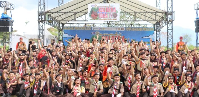 Kwarda Gerakan Pramuka Sumut Kemah Kaldera Toba IV 2024 di Tandarabun