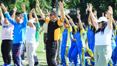 Polres Samosir dan Bhayangkari Ikuti Upacara Peringatan Haornas 2024