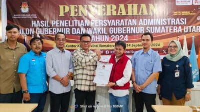KPU Sumut Serahkan Hasil Penelitian Administrasi 2 Paslon Penuhi Syarat