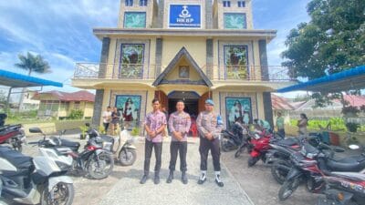 Polres Samosir Tingkatkan Keamanan Jelang dan Saat Pelaksanaan Ibadah Minggu Gereja