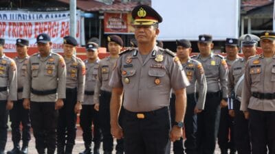 Upacara Kenaikan Pangkat Pengabdian Kabag Ren Polres Samosir dari Kompol ke AKBP