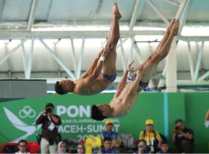 Adityo-Andriyan Rebut Emas dari Sinkronisasi Menara Putra Cabor Loncat Indah PON XXI