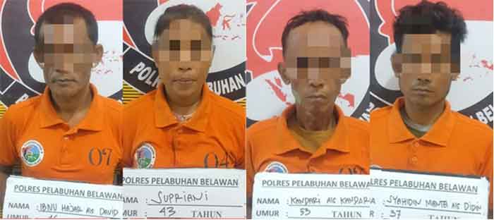 Bongkar Sarang Narkoba, Polres Pelabuhan Belawan Tangkap 4 Pelaku