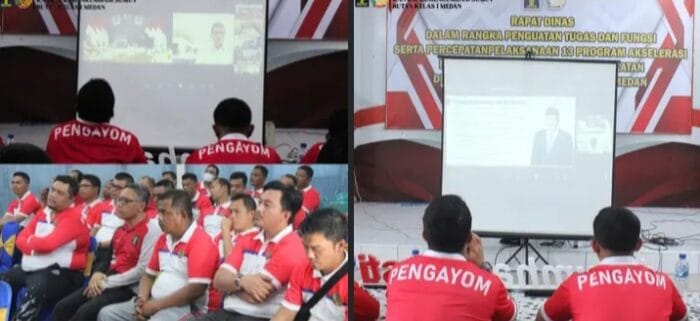 Rutan Kelas I Medan Ikuti Pengarahan Menteri Imigrasi dan Pemasyarakatan