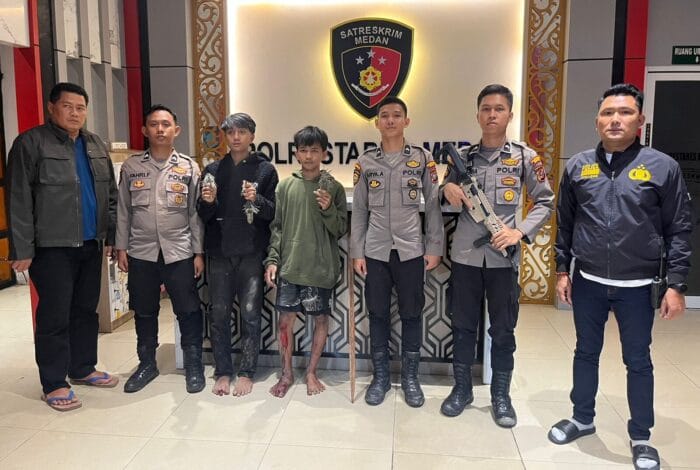 Dua Remaja Diduga Anggota Geng Motor Ditangkap di Medan