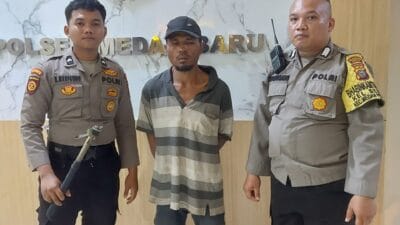 Polrestabes Medan Amankan Pria Pembawa Senjata Tajam