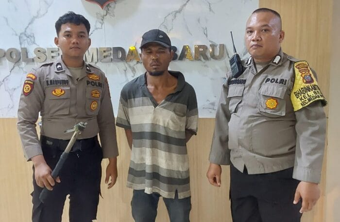 Polrestabes Medan Amankan Pria Pembawa Senjata Tajam