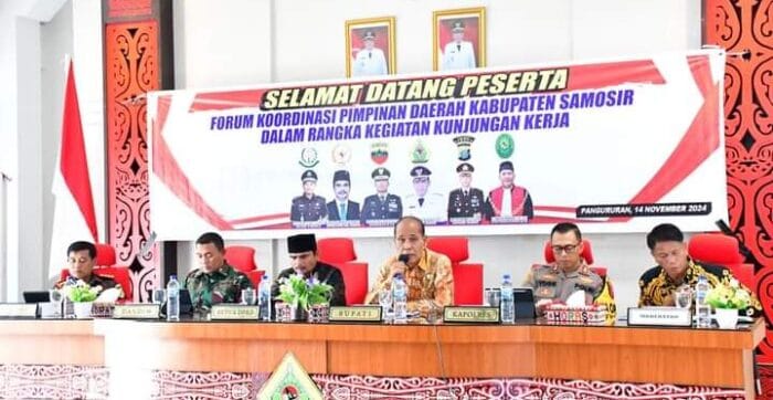 Kunker Forkopimda Samosir Bahas Isu Strategis dan Kesiapan Pelaksanaan Pilkada