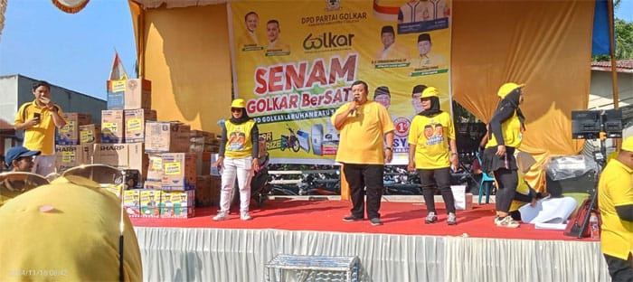 DPD Partai Golkar Labusel Gelar Senam Bersatu Bersama Rakyat Peringati HUT Ke-60