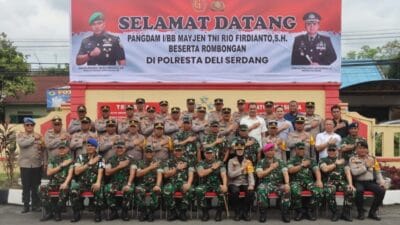 Silaturahmi Pangdam I/BB Mayjen TNI Rio Firdianto Beserta Rombongan di Mako Polresta Deliserdang