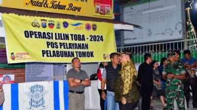Bupati Samosir Bersama Danrem dan Dandim Tinjau Pos Pelayanan Pelabuhan Tomok Simanindo
