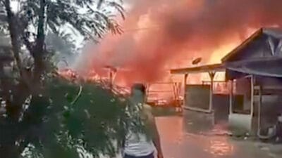 Belasan Rumah Warga di Kota Pinang Hangus Terbakar