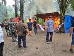 TNI-Polri Kembali Ratakan Gubuk Narkoba dan Judi di Binjai