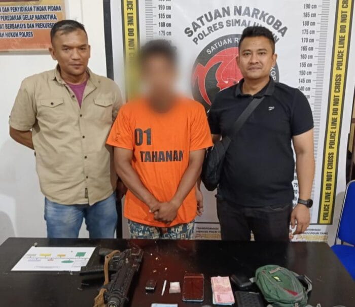 Polsek Bosar Maligas Tangkap Pengedar Sabu di Simalungun, 1 Senapan Angin Disita