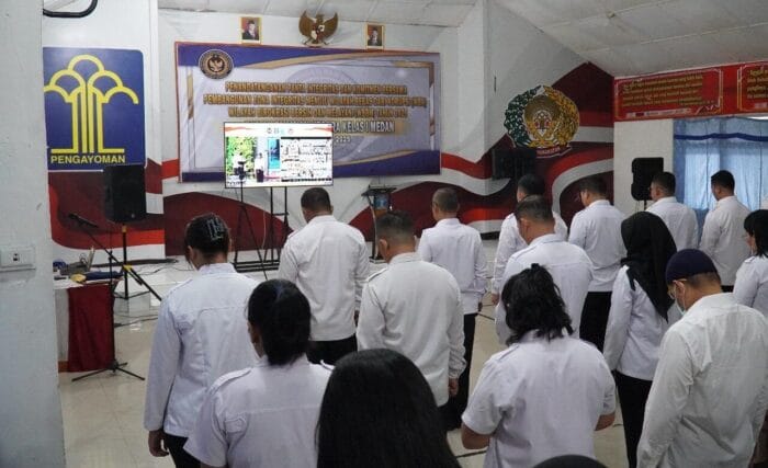 Rutan Kelas I Medan Ikuti Apel Bersama Sekaligus Gelar Penandatanganan Pakta Integritas dan Komitmen Bersama