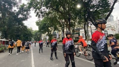 Patroli Sepatu Roda dan Motor Listrik Polrestabes Medan, Wujudkan Polisi Modern dan Humanis di Car Free Day